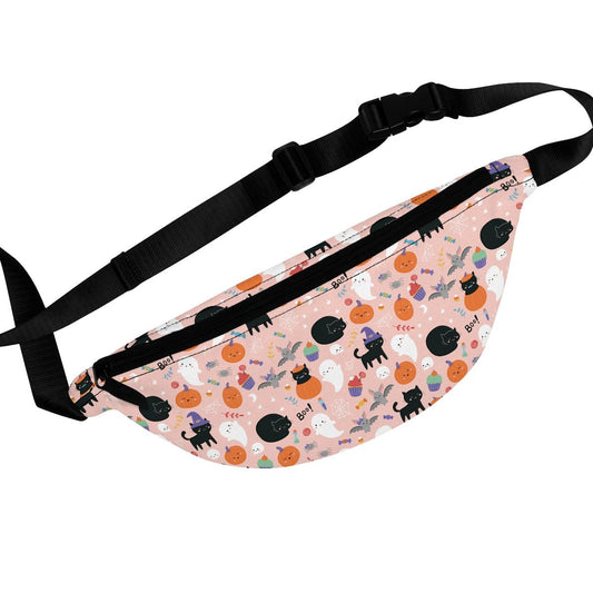 Halloween Ghosts and Black Cats Fanny Pack - Puffin Lime
