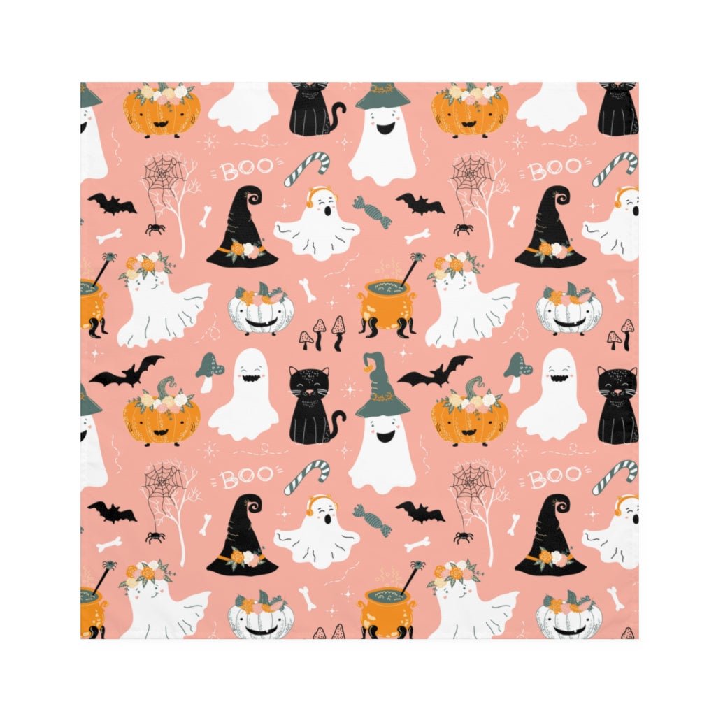 Halloween Ghosts and Pumpkins Napkins - Puffin Lime