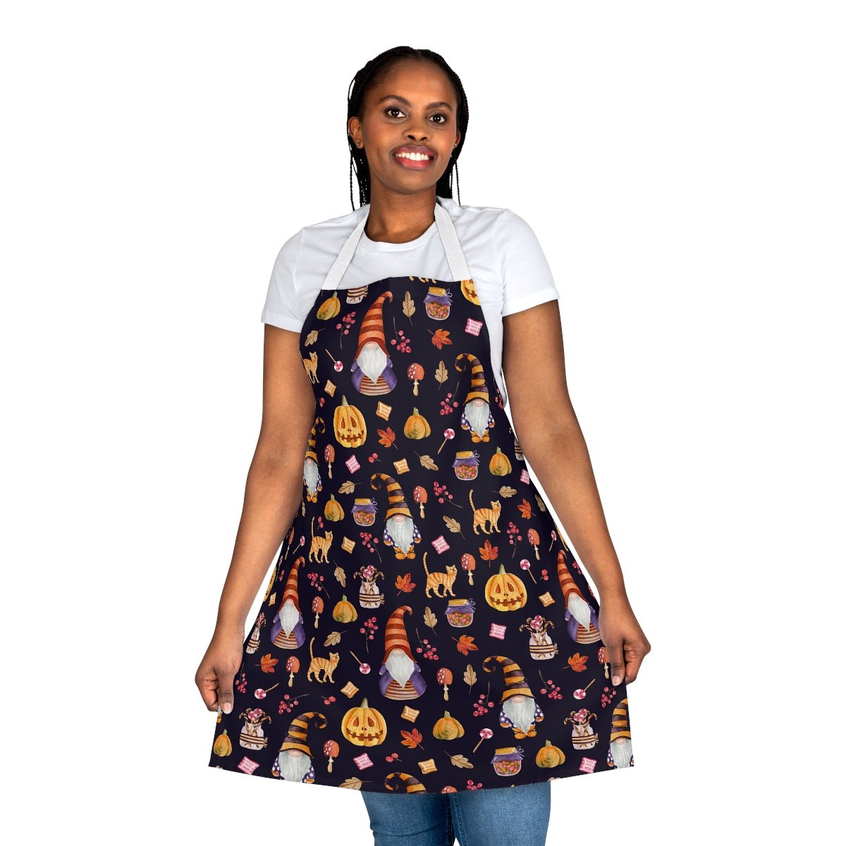 Halloween Gnomes Apron - Puffin Lime