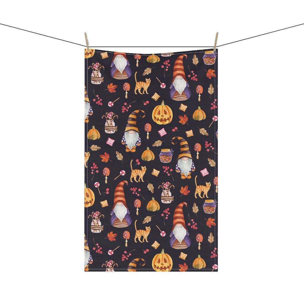 Halloween Gnomes Dish Towel - Puffin Lime