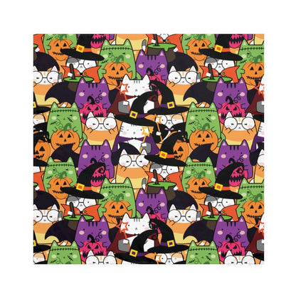Halloween Kawaii Cats Fabric Napkins Set of 4 - Puffin Lime