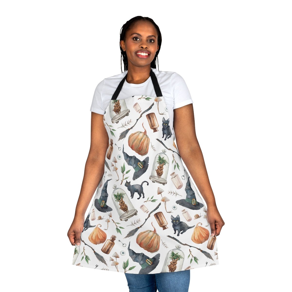Halloween Witch Hats Apron - Puffin Lime