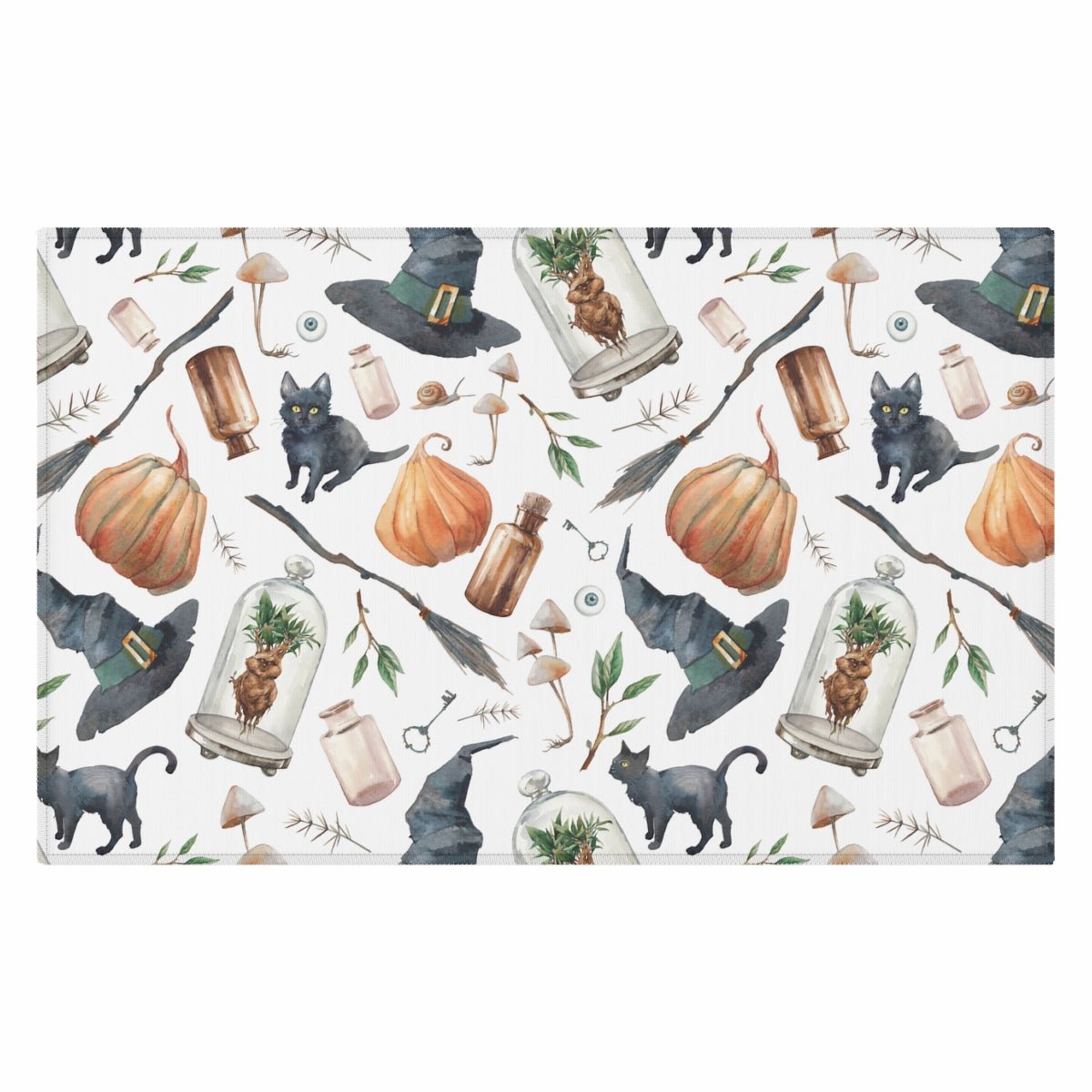 Halloween Witch Hats Dornier Rug - Puffin Lime