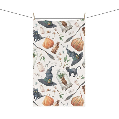 Halloween Witch Hats Kitchen Towel - Puffin Lime