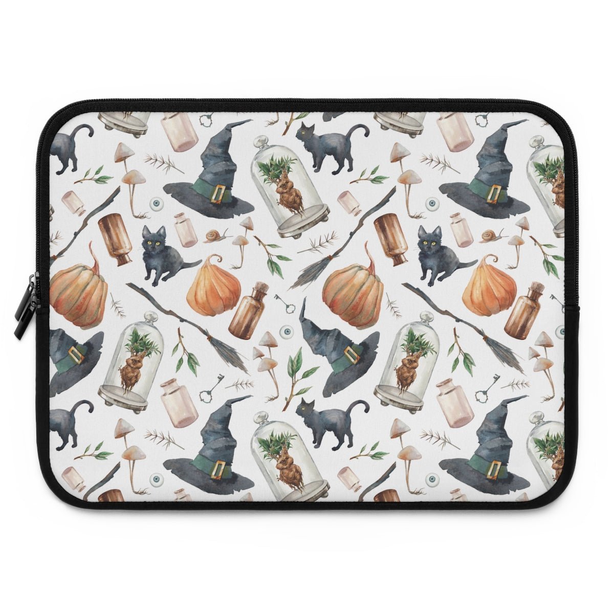 Halloween Witch Hats Laptop Sleeve - Puffin Lime