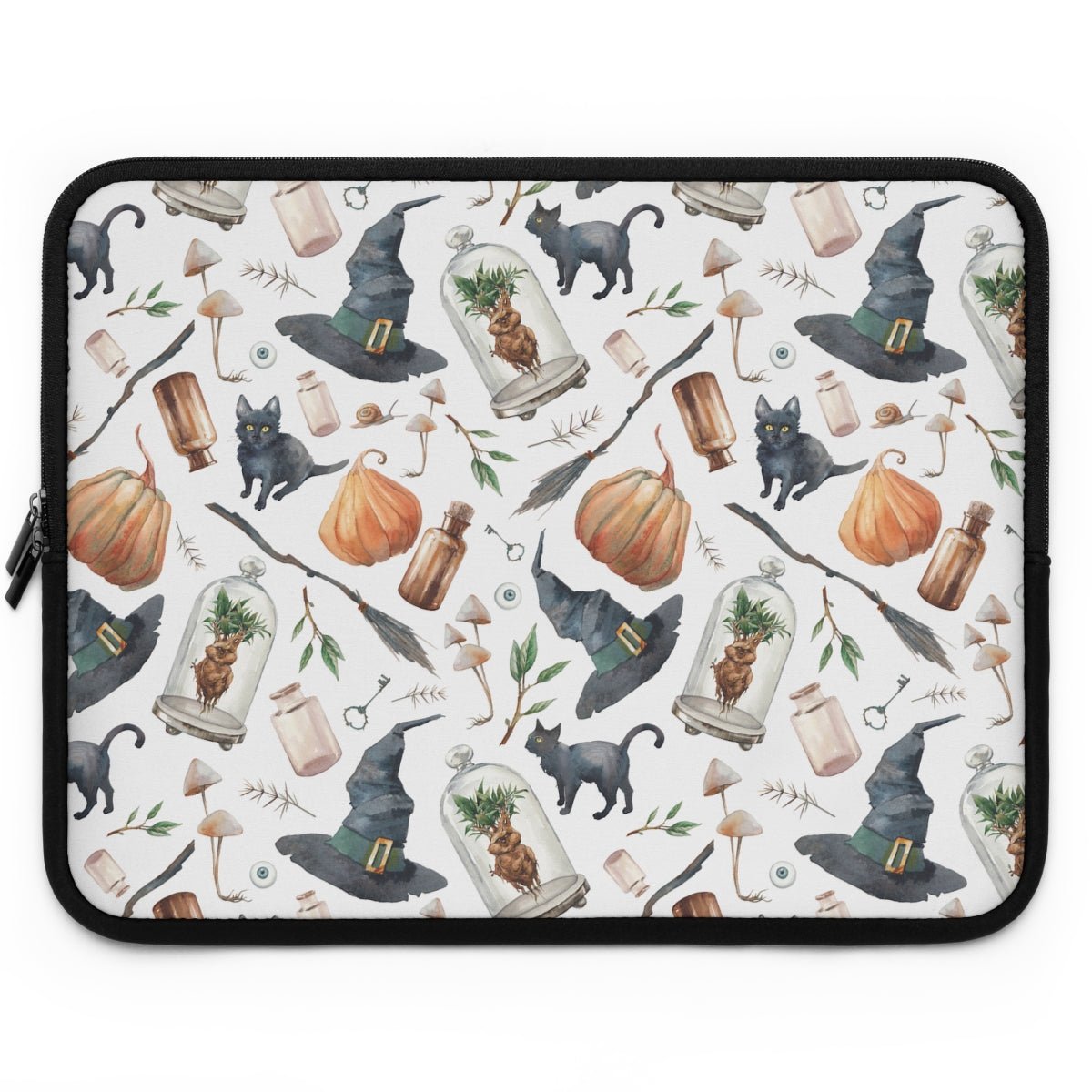 Halloween Witch Hats Laptop Sleeve - Puffin Lime