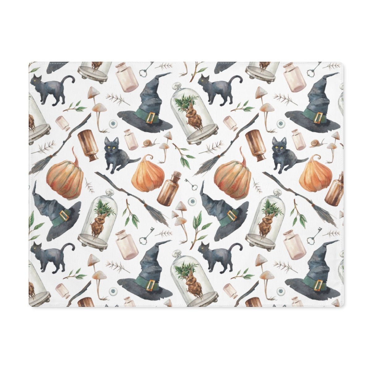 Halloween Witch Hats Placemat - Puffin Lime