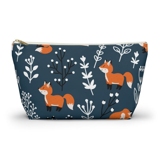 Happy Foxes Accessory Pouch w T-bottom - Puffin Lime
