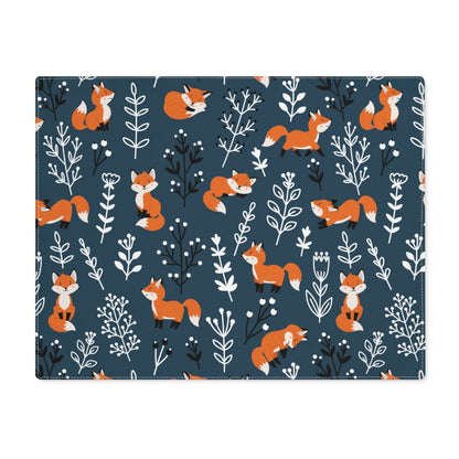 Happy Foxes Cotton Placemat - Puffin Lime
