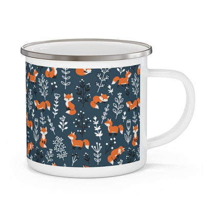 Happy Foxes Enamel Camping Mug - Puffin Lime