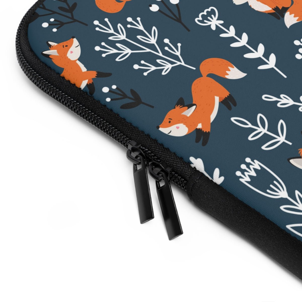 Happy Foxes Laptop Sleeve - Puffin Lime
