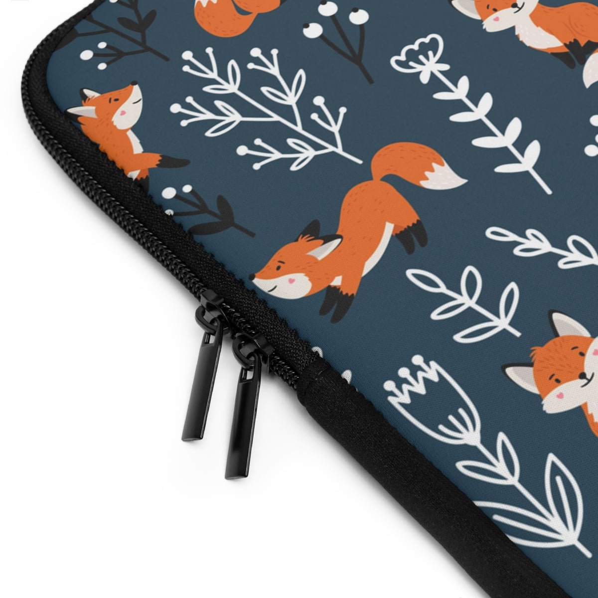 Happy Foxes Laptop Sleeve - Puffin Lime