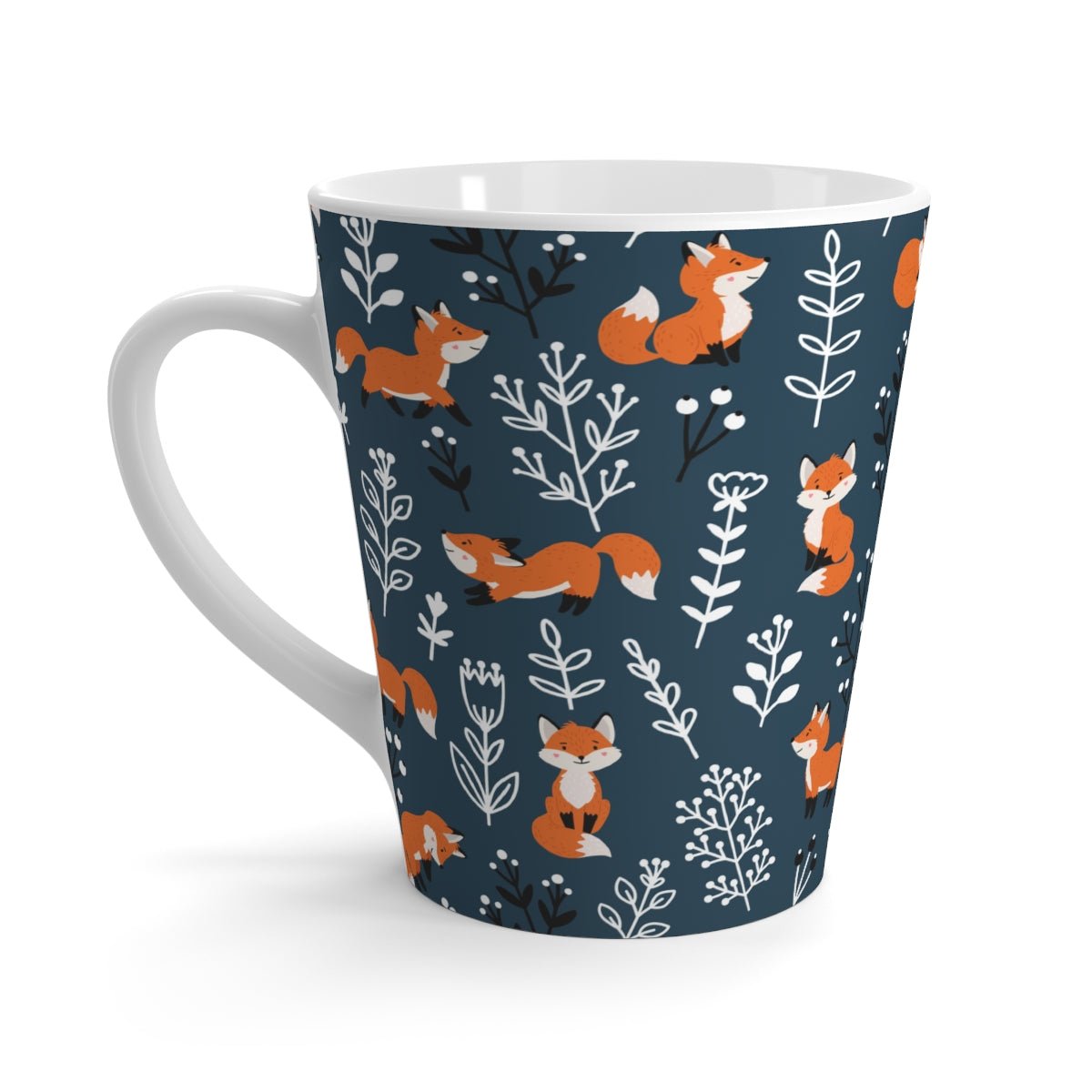 Happy Foxes Latte Mug - Puffin Lime