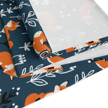 Happy Foxes Table Runner - Puffin Lime