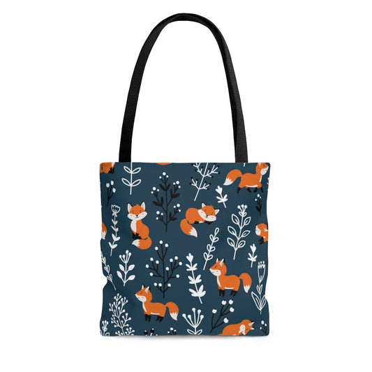 Happy Foxes Tote Bag - Puffin Lime