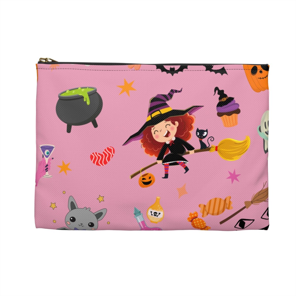 Happy Halloween Accessory Pouch - Puffin Lime