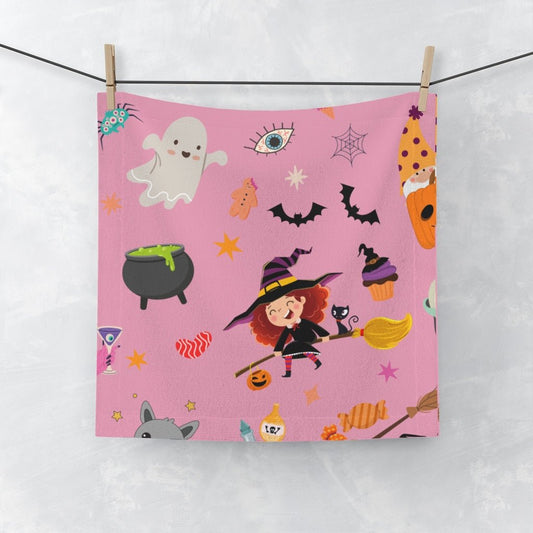 Happy Halloween Face Towel - Puffin Lime