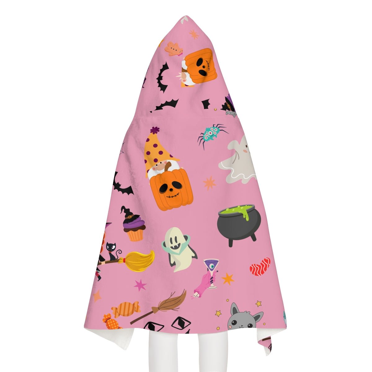 Happy Halloween Toddler Hooded Towel - Puffin Lime