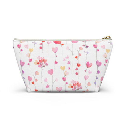 Heart Flowers Accessory Pouch w T-bottom - Puffin Lime