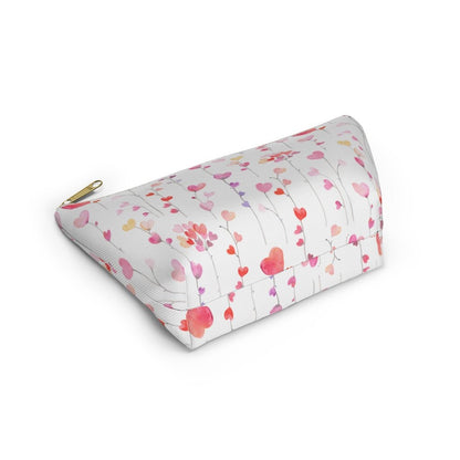 Heart Flowers Accessory Pouch w T-bottom - Puffin Lime