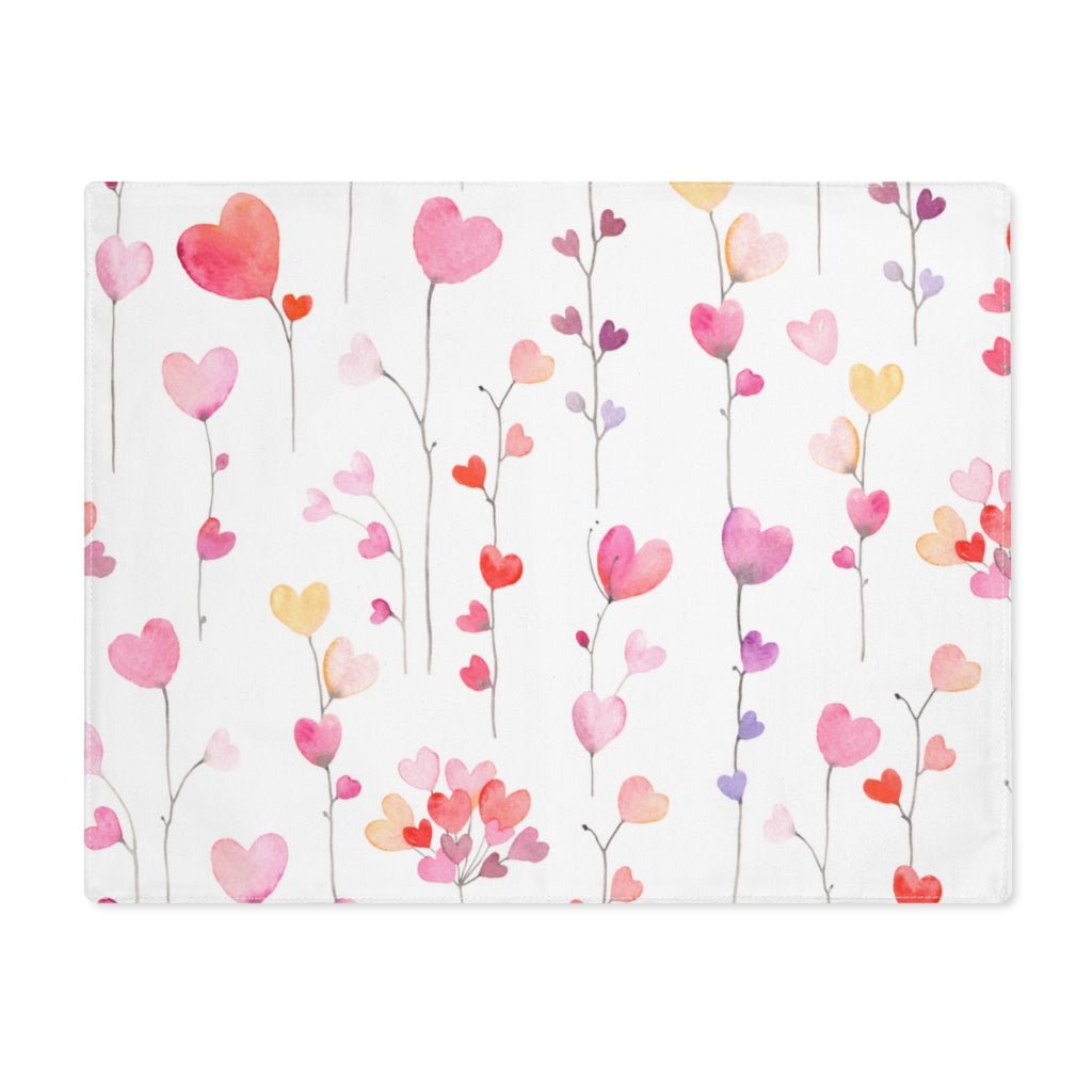 Heart Flowers Placemat - Puffin Lime