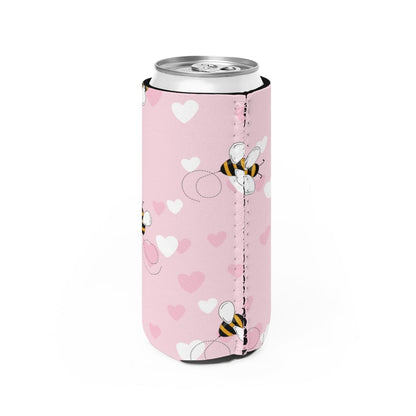 Honey Bee Hearts Slim Can Cooler - Puffin Lime