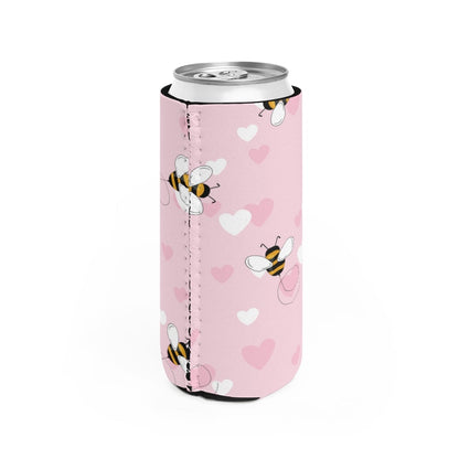 Honey Bee Hearts Slim Can Cooler - Puffin Lime
