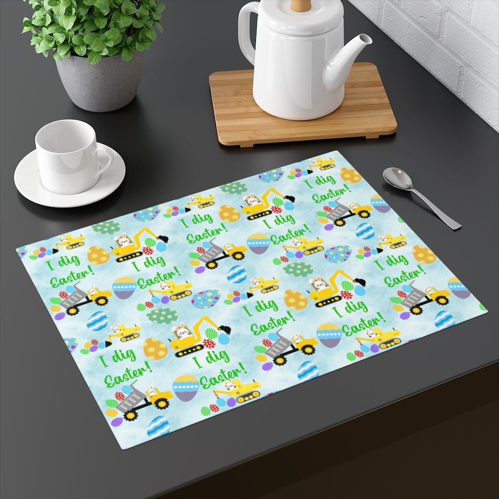 I Dig Easter Placemat - Puffin Lime