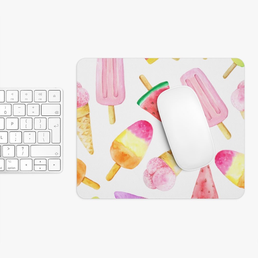 Ice Cream Cones and Popsicles Mouse Pad - Puffin Lime