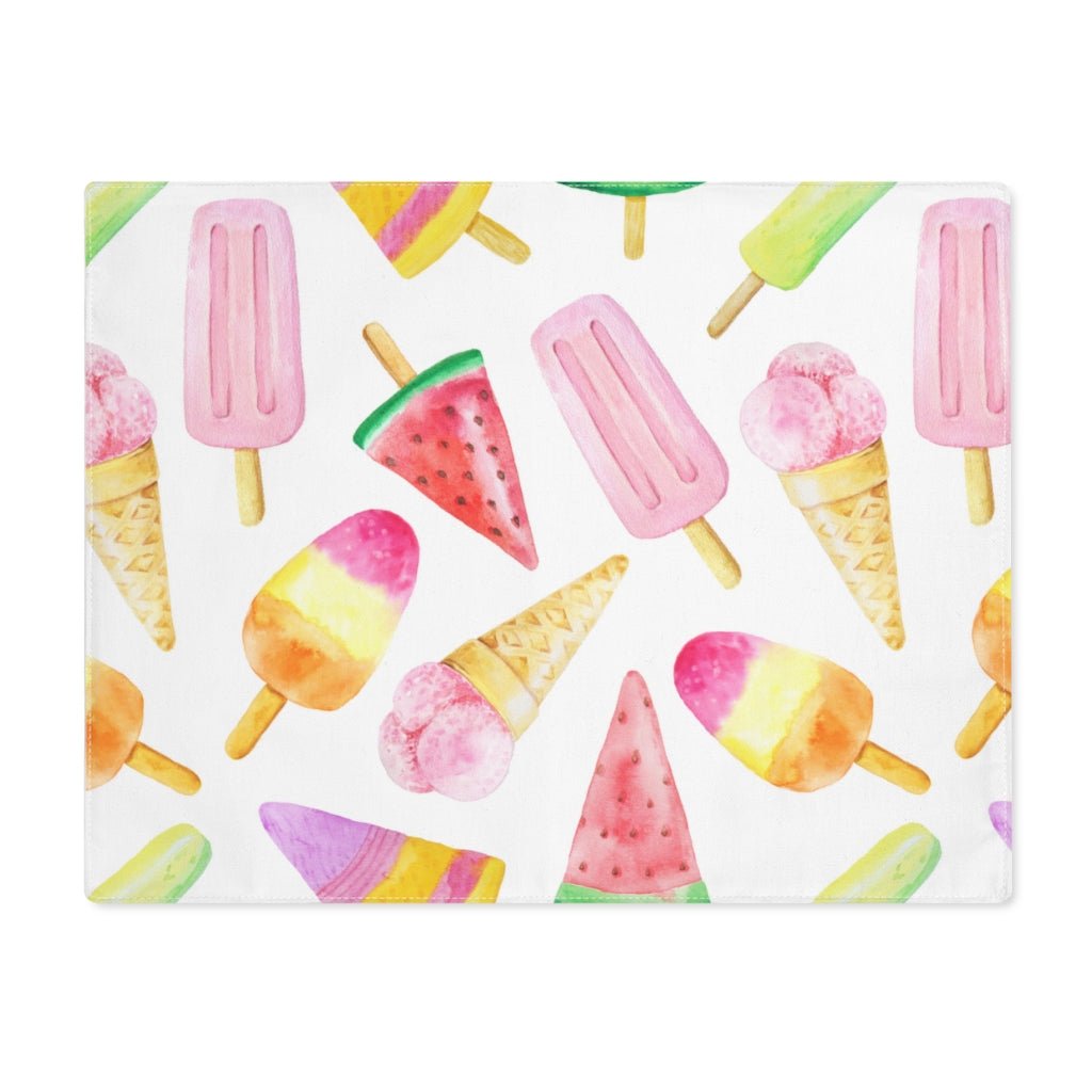 Ice Cream Cones and Popsicles Placemat - Puffin Lime