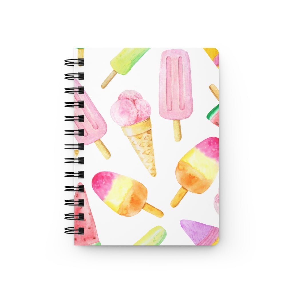 Ice Cream Cones and Popsicles Spiral Bound Journal - Puffin Lime