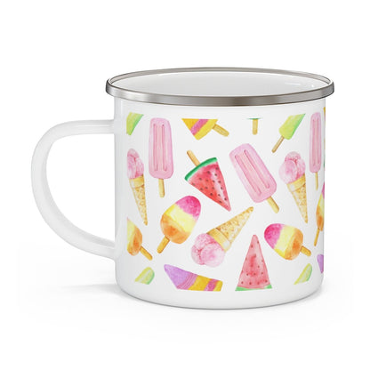 Ice Cream Cones and Popsicles Stainless Steel Camping Mug - Puffin Lime