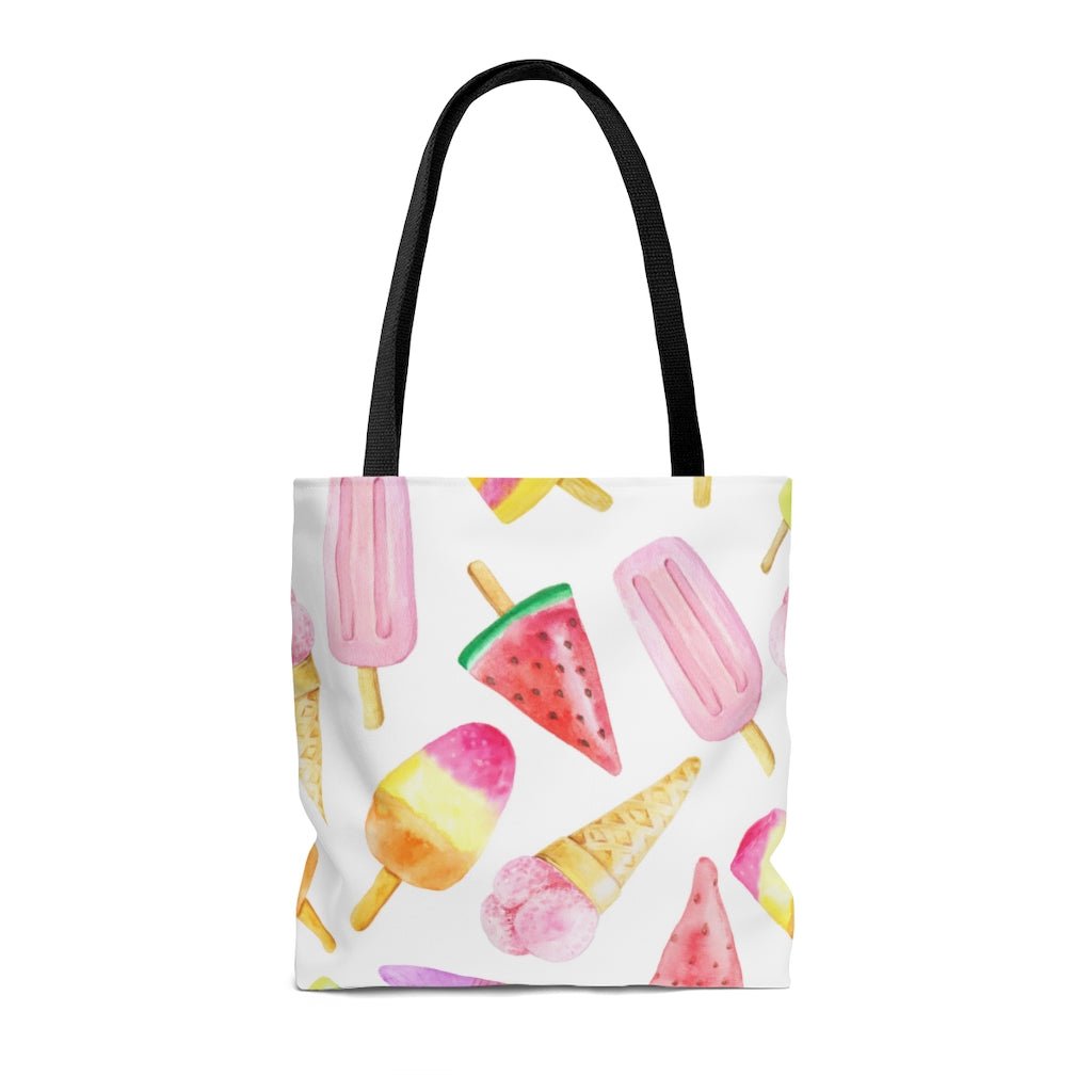 Ice Cream Cones and Popsicles Tote Bag - Puffin Lime
