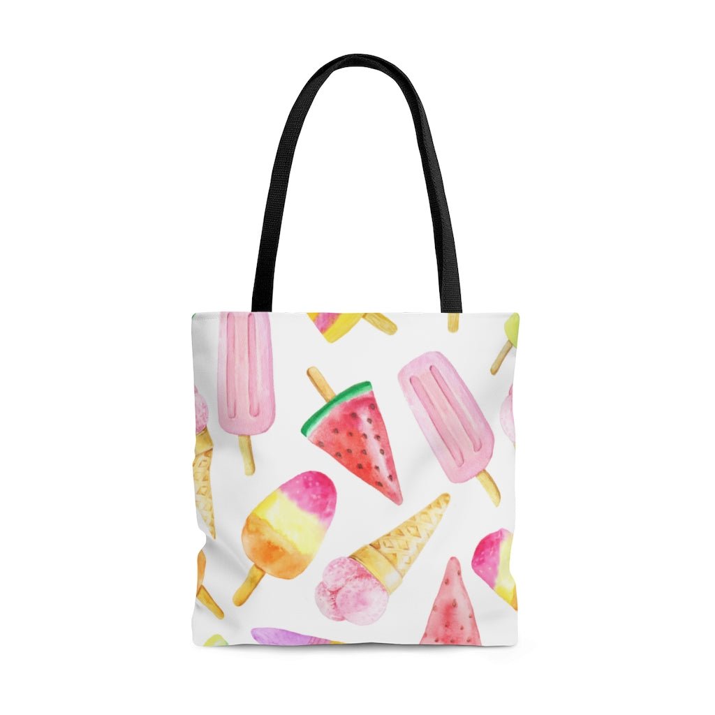 Ice Cream Cones and Popsicles Tote Bag - Puffin Lime