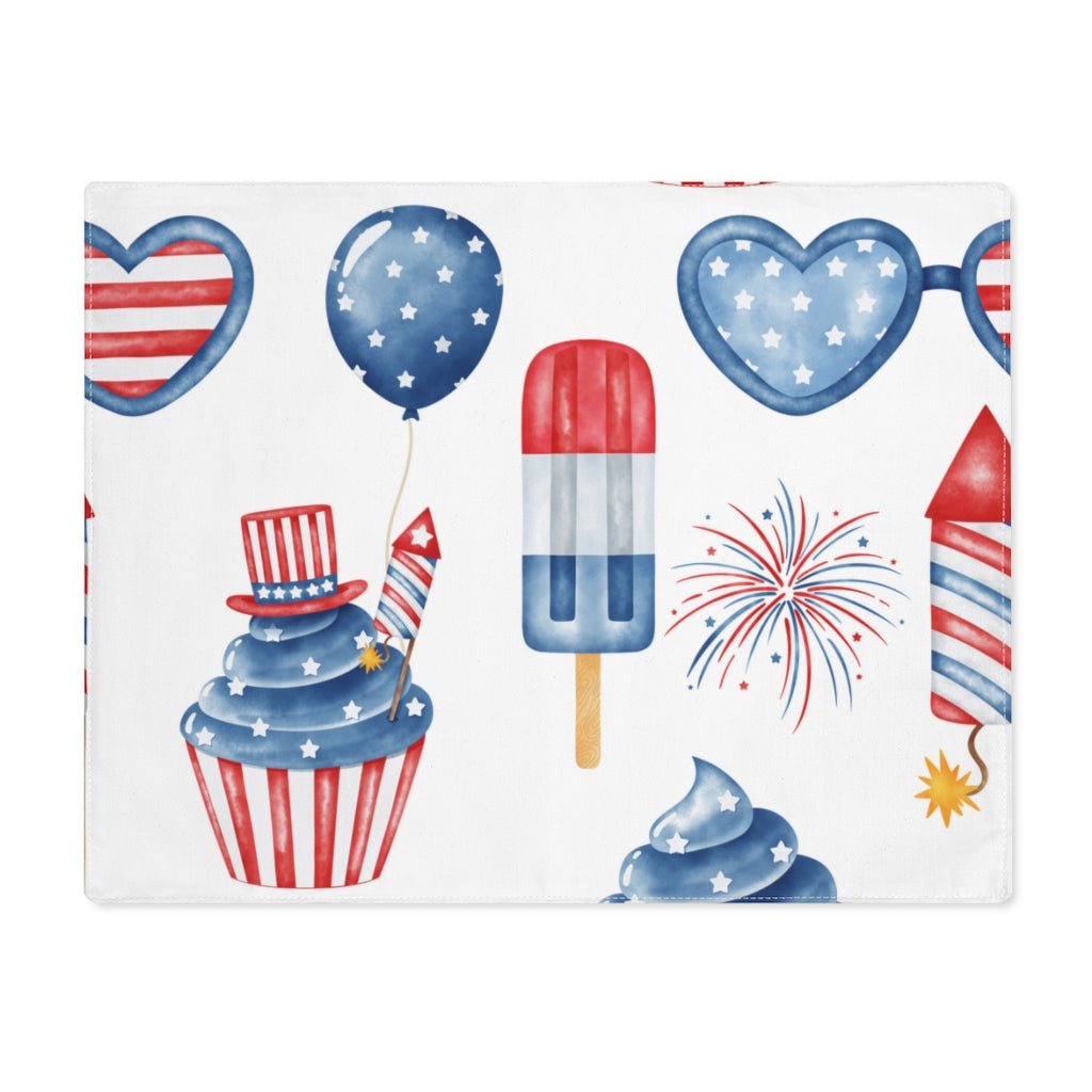 Independence Day Popsicles and Cupcakes Placemat - Puffin Lime