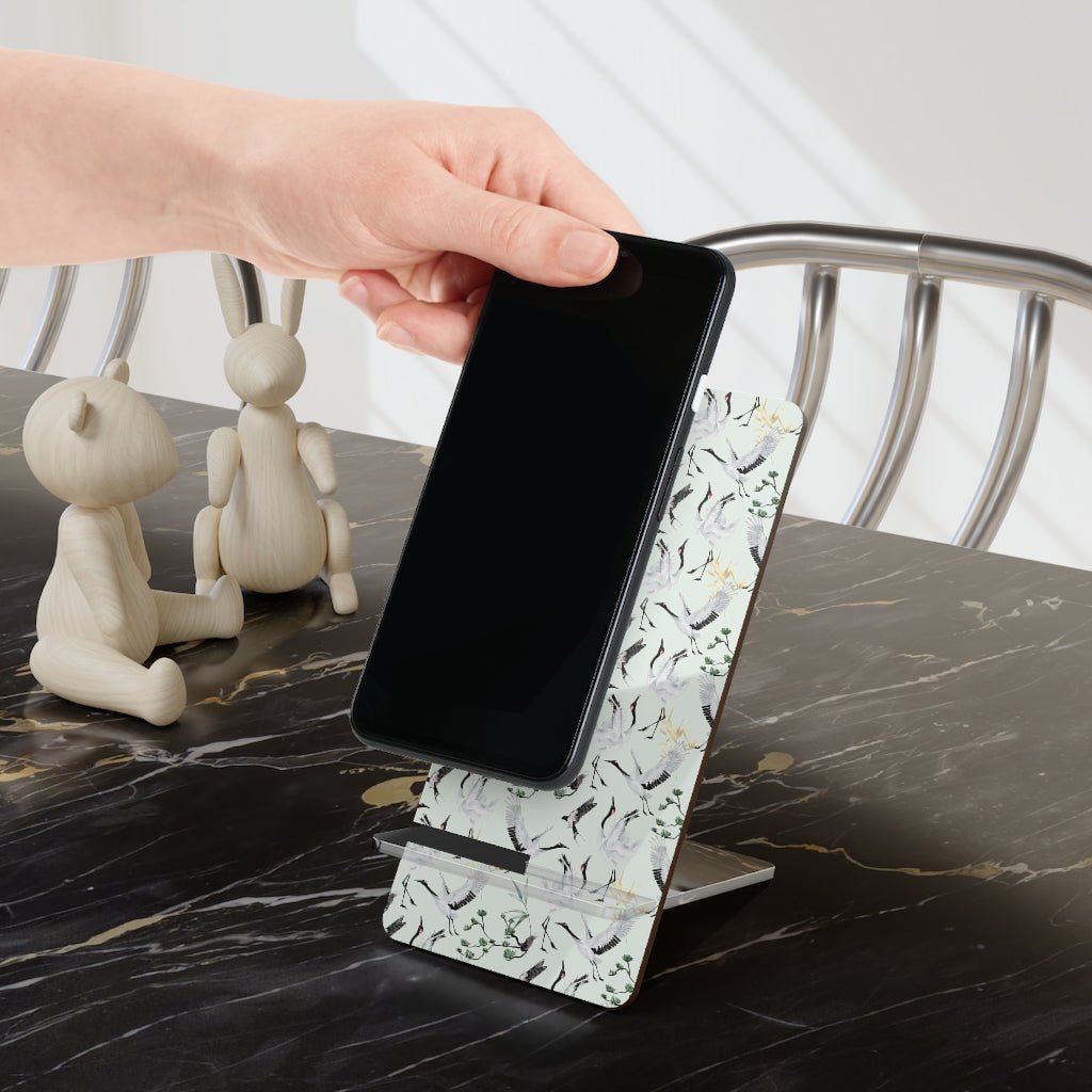 Japanese Cranes Mobile Display Stand for Smartphones - Puffin Lime
