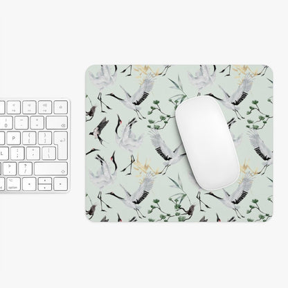 Japanese Cranes Mouse Pad - Puffin Lime