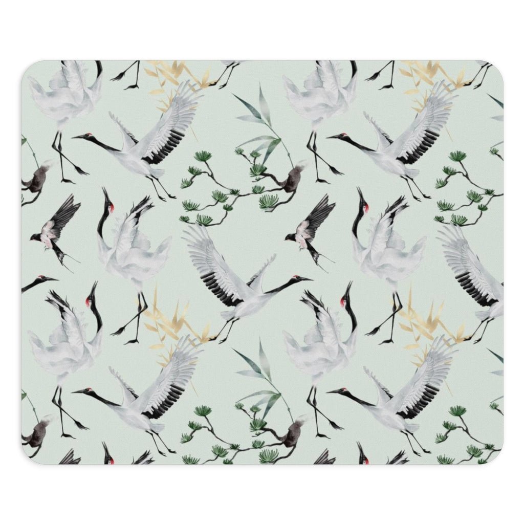 Japanese Cranes Mouse Pad - Puffin Lime