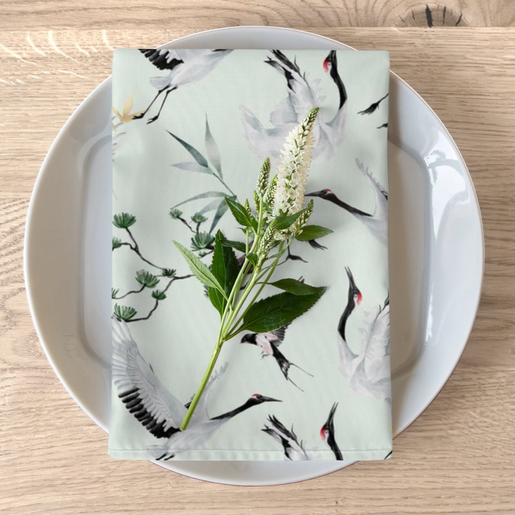 Japanese Cranes Napkins - Puffin Lime