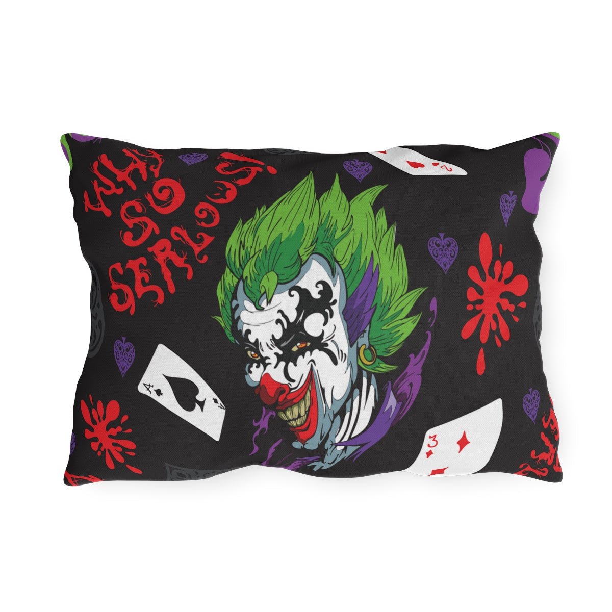 Joker and Poker Cards Outdoor Pillow - Puffin Lime