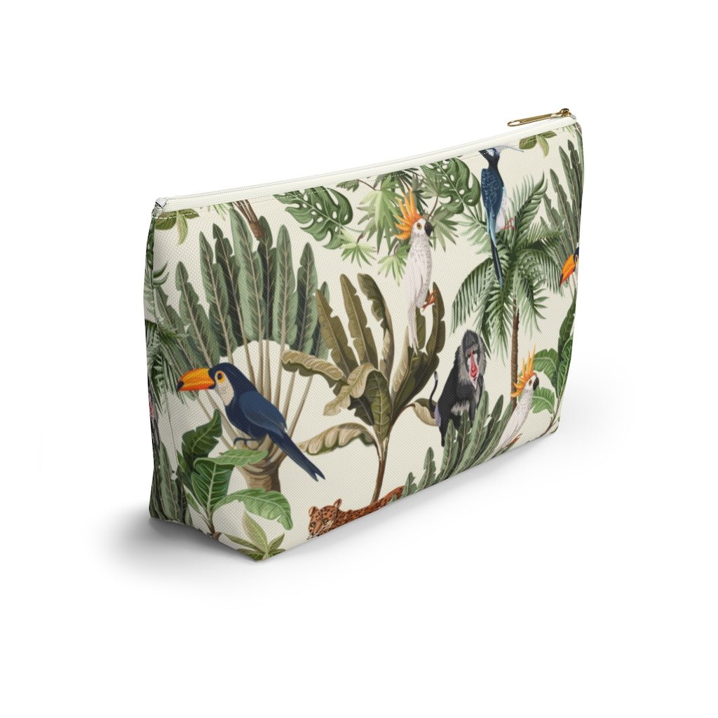 Jungle Animals Accessory Pouch w T-bottom - Puffin Lime