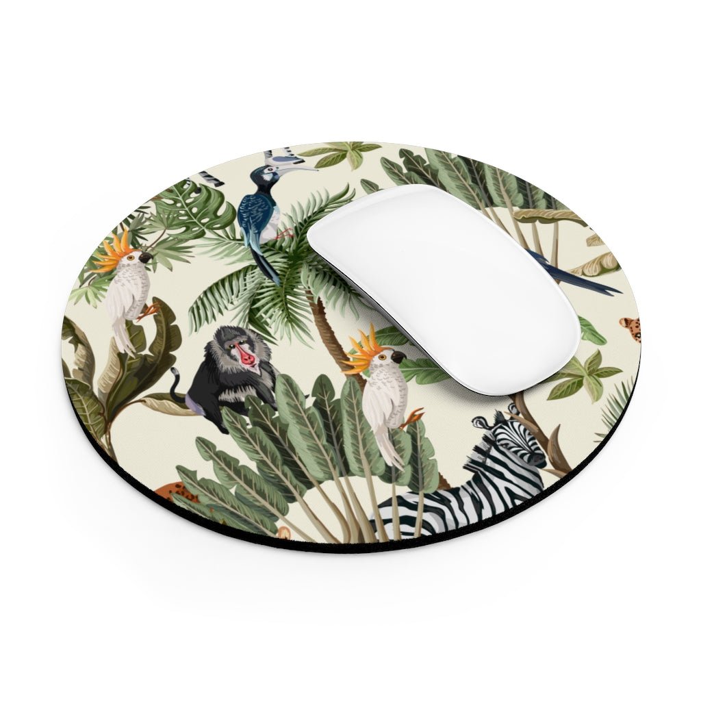Jungle Animals Mouse Pad - Puffin Lime