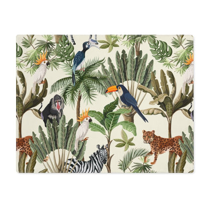 Jungle Animals Placemat - Puffin Lime