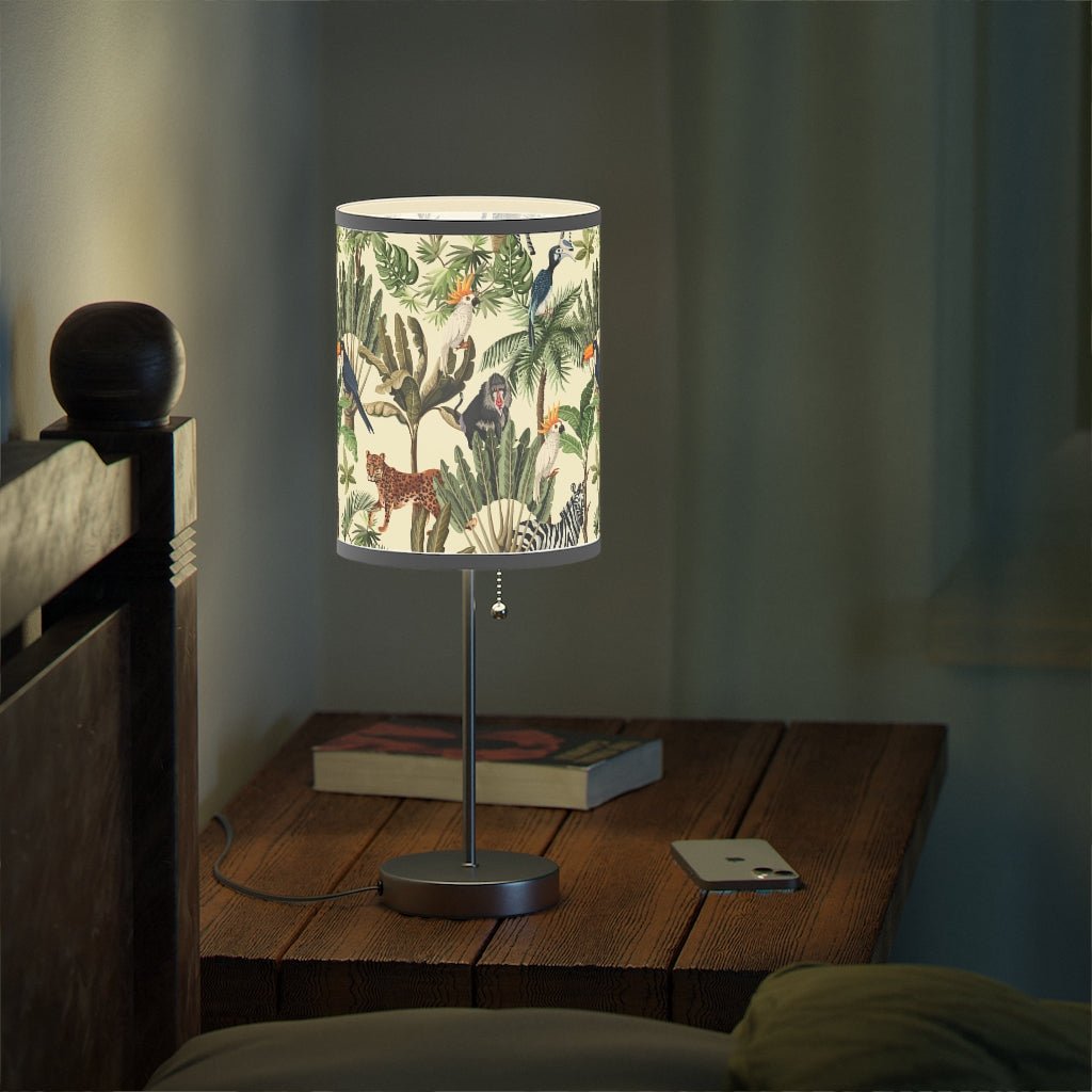 Jungle Animals Table Lamp - Puffin Lime