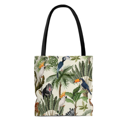 Jungle Animals Tote Bag - Puffin Lime
