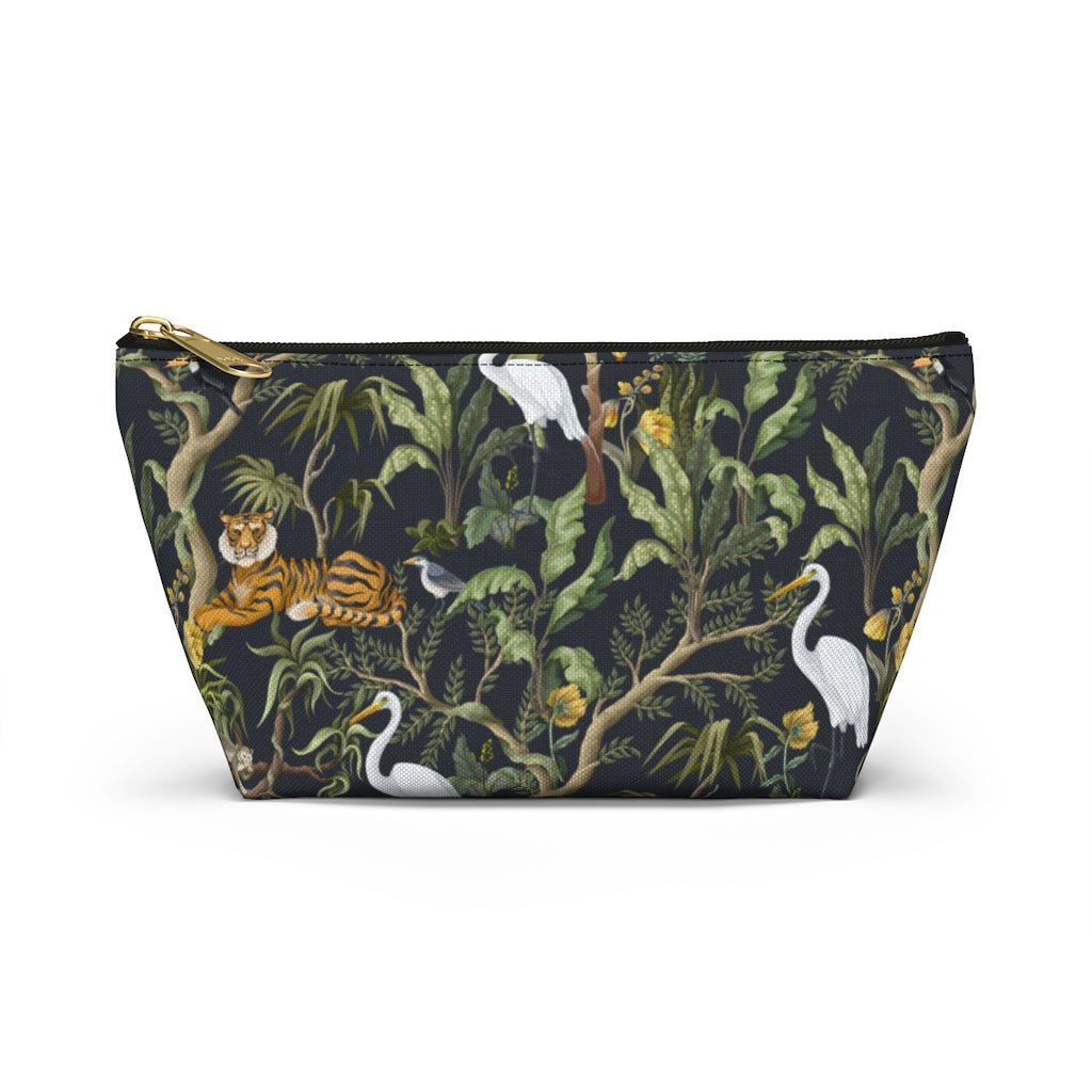Jungle Trees and Animals Accessory Pouch w T-bottom - Puffin Lime