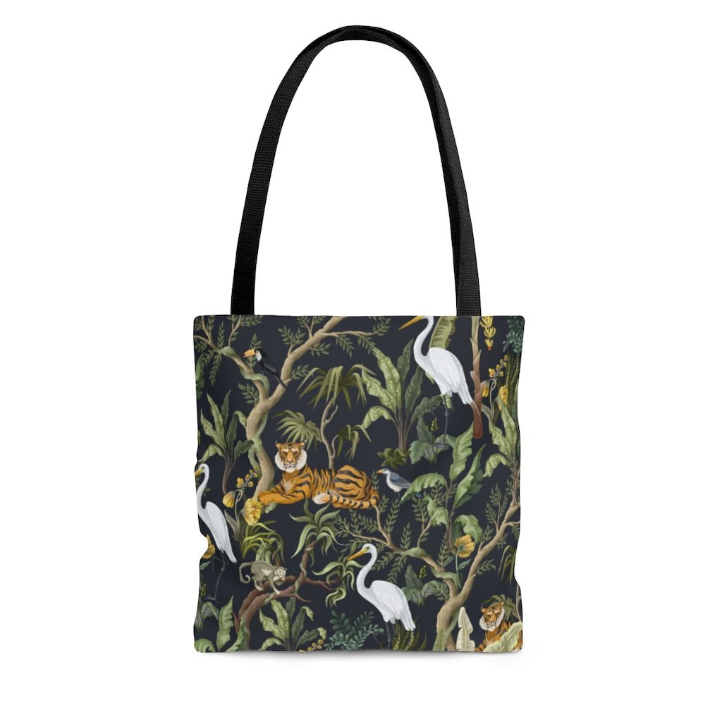 Jungle Trees and Animals Tote Bag - Puffin Lime
