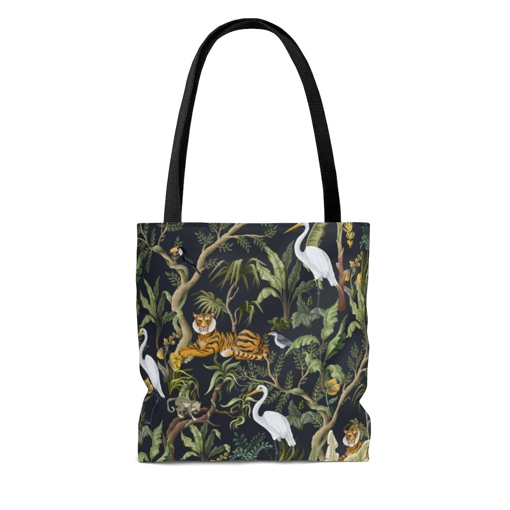 Jungle Trees and Animals Tote Bag - Puffin Lime