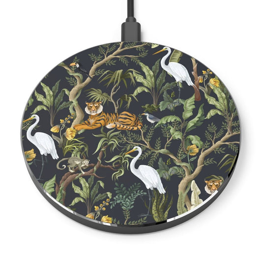 Jungle Trees and Animals Wireless Charger - Puffin Lime