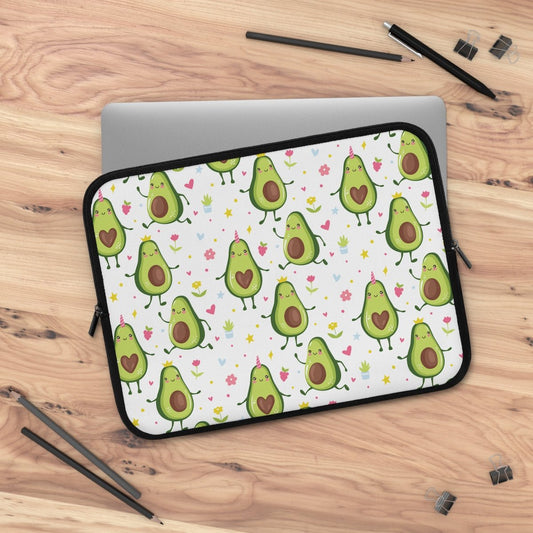 Kawaii Avocados Laptop Sleeve - Puffin Lime
